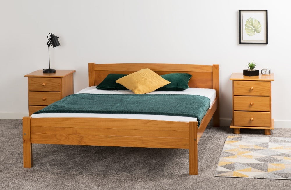 Amber 4FT 6" Bed Antique Pine furnishopuk