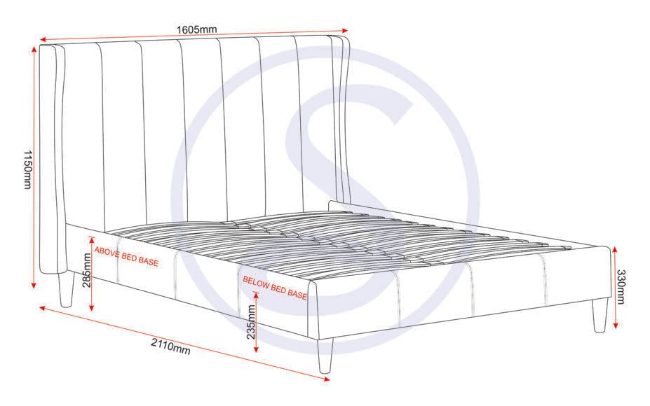 Amelia Plus 4'6" Storage Bed Dark Grey Fabric furnishopuk