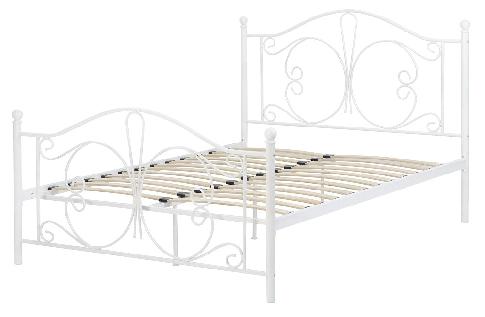 Annabel 4FT 6" Bed White furnishopuk