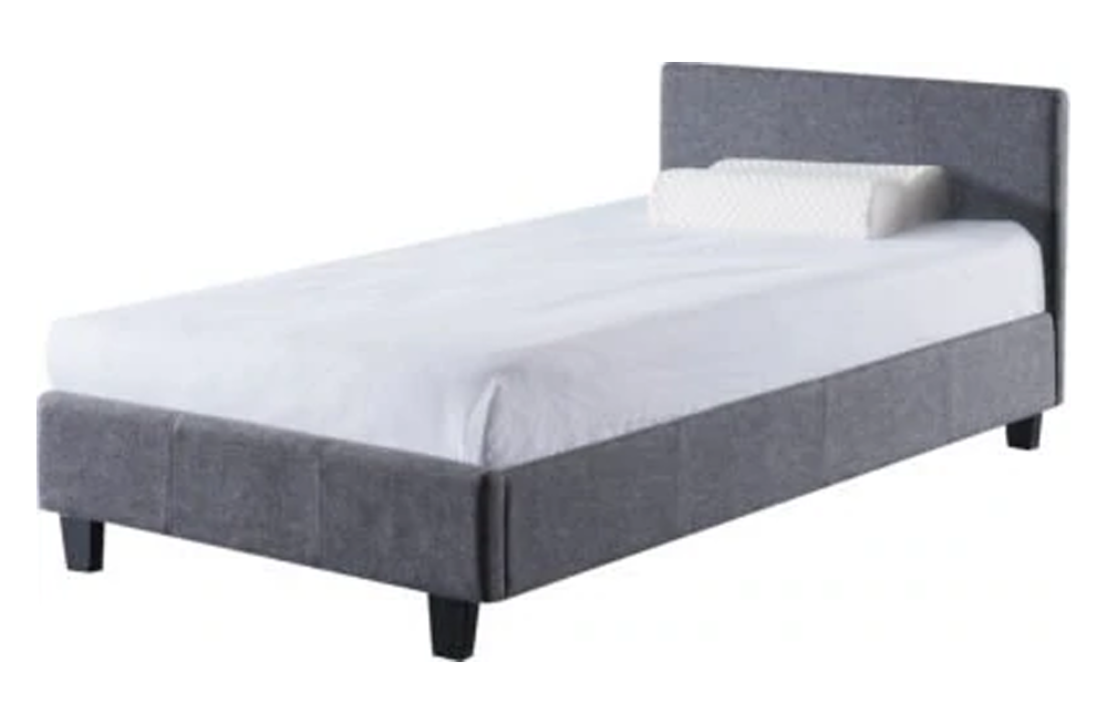 Prado 3FT Bed Grey Faux Leather - furnishopuk