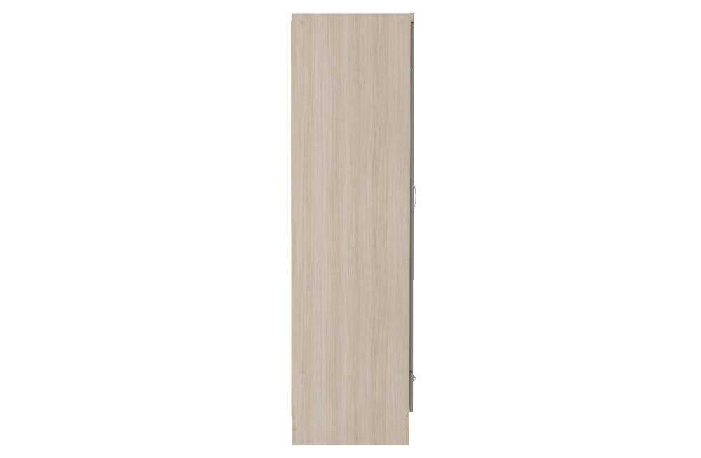 Nevada 2 Door 1 Drawer Wardrobe - Grey Gloss/Light Oak Effect Veneer - furnishopuk