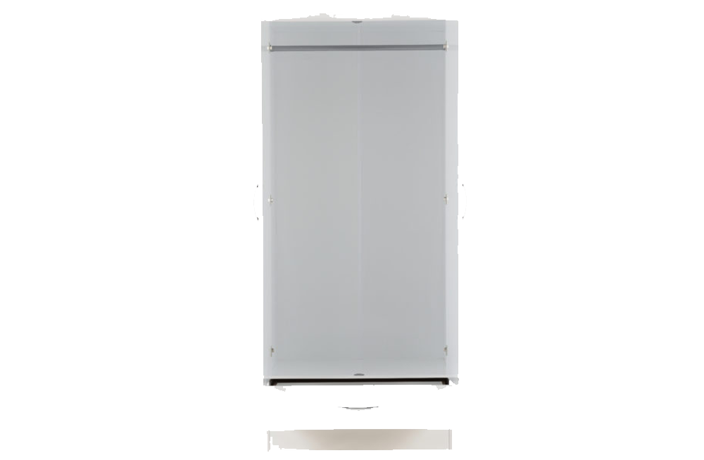 Nevada 2 Door 1 Drawer Wardrobe - White Gloss - furnishopuk