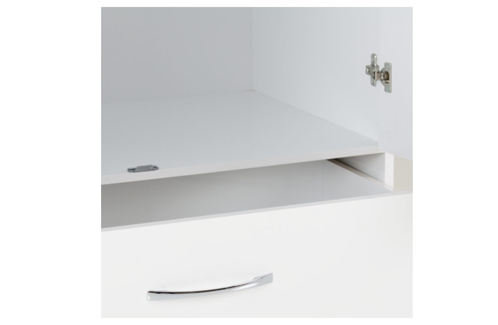 Nevada 2 Door 1 Drawer Wardrobe - White Gloss - furnishopuk