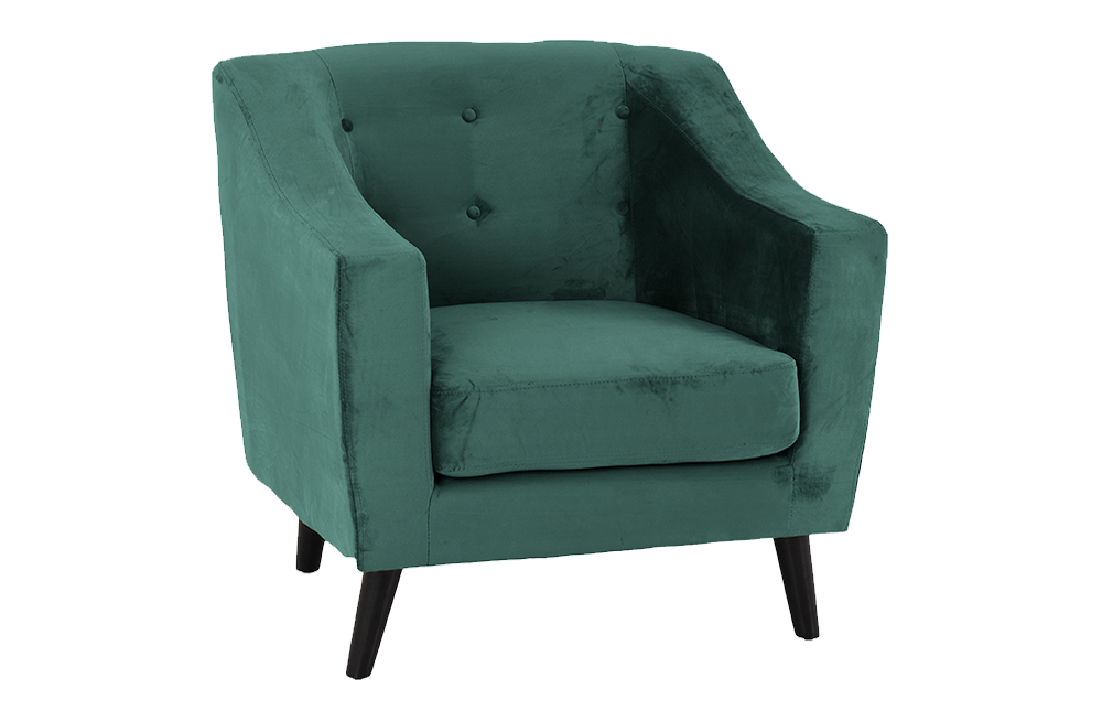 Ashley 1 Seater Sofa Green Velvet Fabric