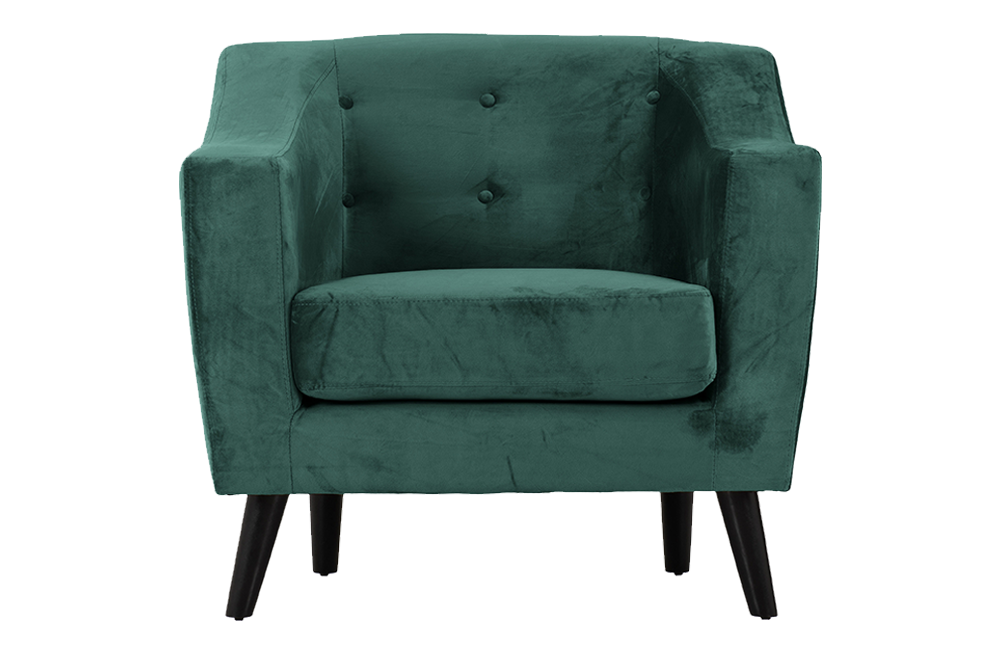 Ashley 1 Seater Sofa Green Velvet Fabric