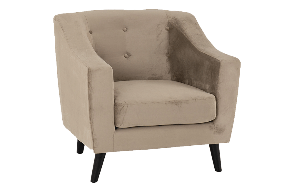 Ashley 1 Seater Sofa Oyster Velvet Fabric