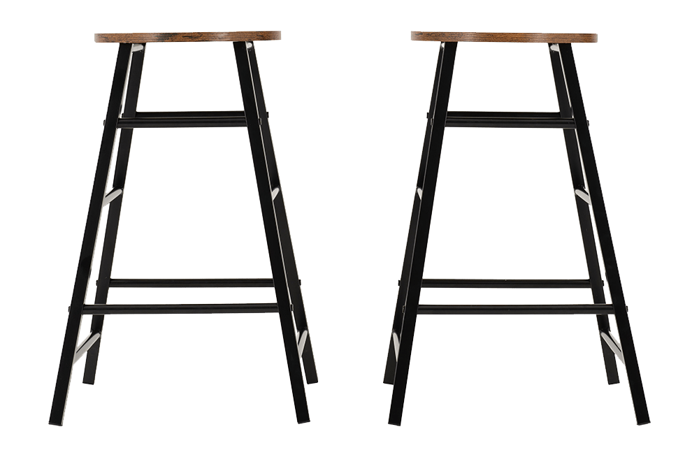Athens Bar Stool (PAIR) Acacia Effect/Black