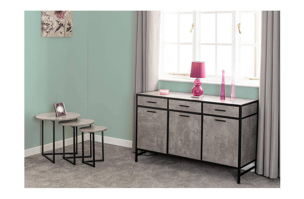 Athens Sideboard Concrete Effect/Black