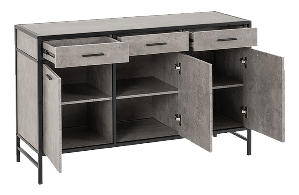 Athens Sideboard Concrete Effect/Black