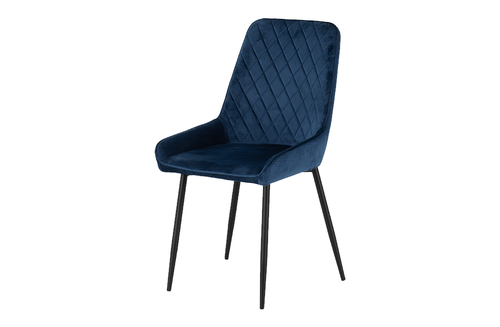 Avery Extending Dining Set with Avery Chairs Concrete/Grey Oak Effect/Sapphire Blue Velvet