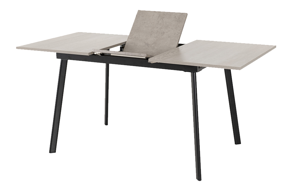 Avery Extending Dining Set with Avery Chairs Concrete/Grey Oak Effect/Emerald Green Velvet