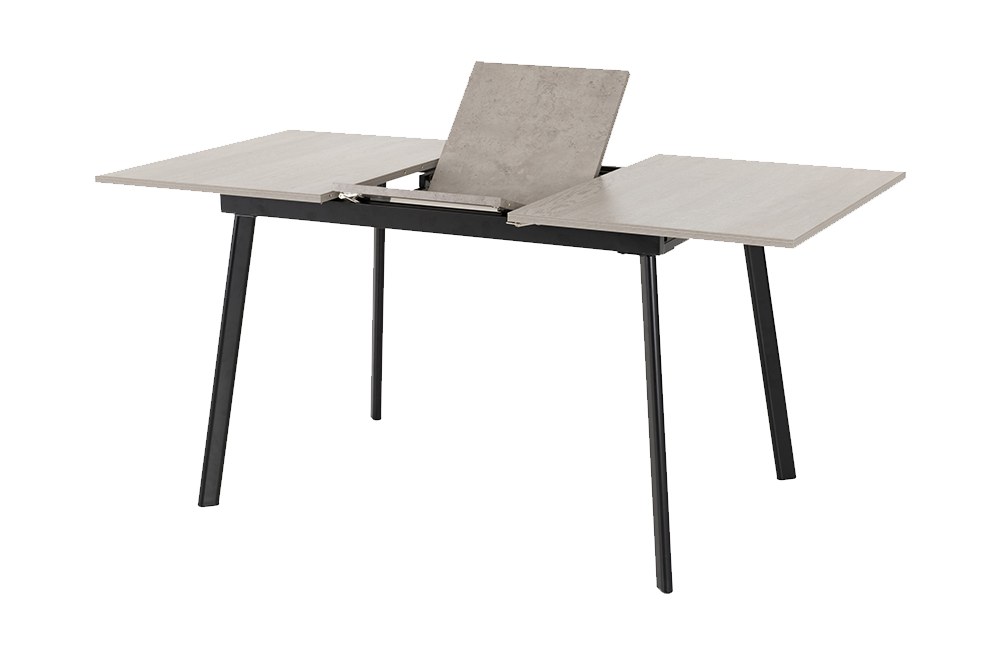 Avery Extending Dining Set with Avery Chairs Concrete/Grey Oak Effect/Emerald Green Velvet