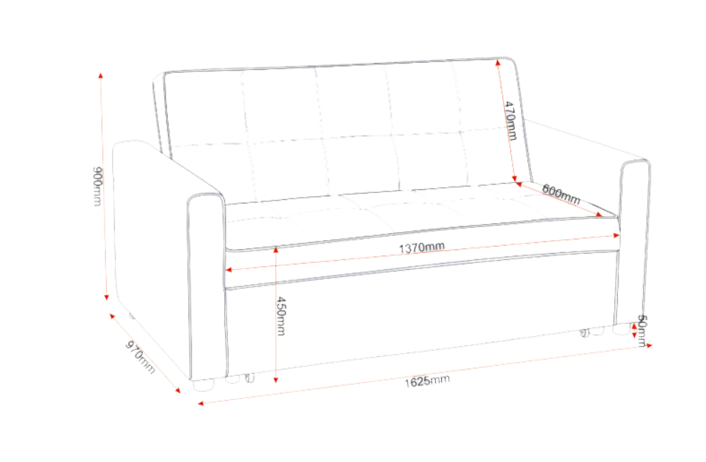 Astoria Sofa Bed Light Blue Fabric