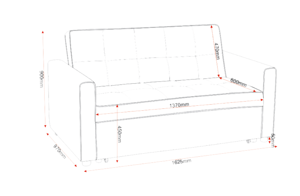 Astoria Sofa Bed Navy Blue Fabric