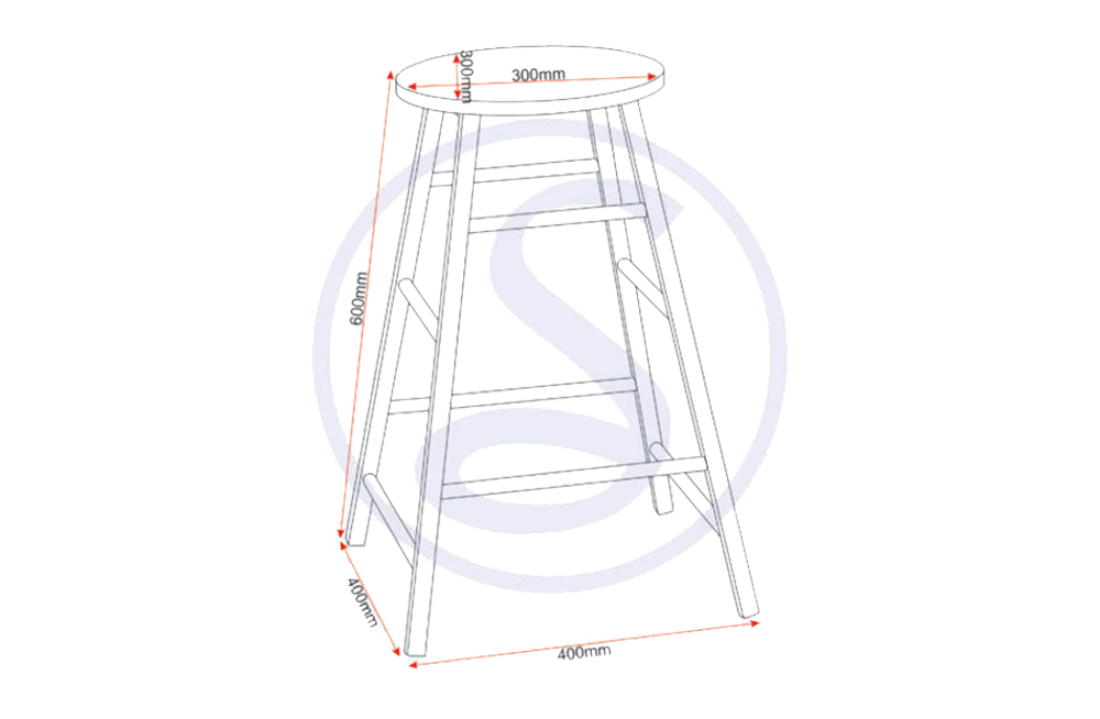 Athens Bar Stool (PAIR) Concrete Effect/Black