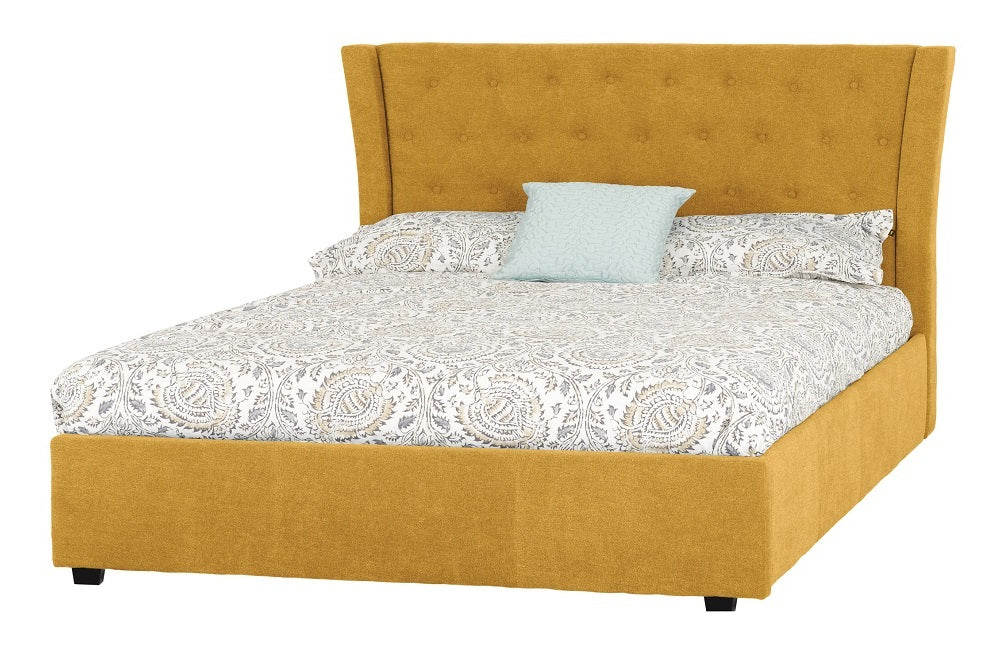 Camden Plus 4FT 6'' Storage Bed Mustard Fabric