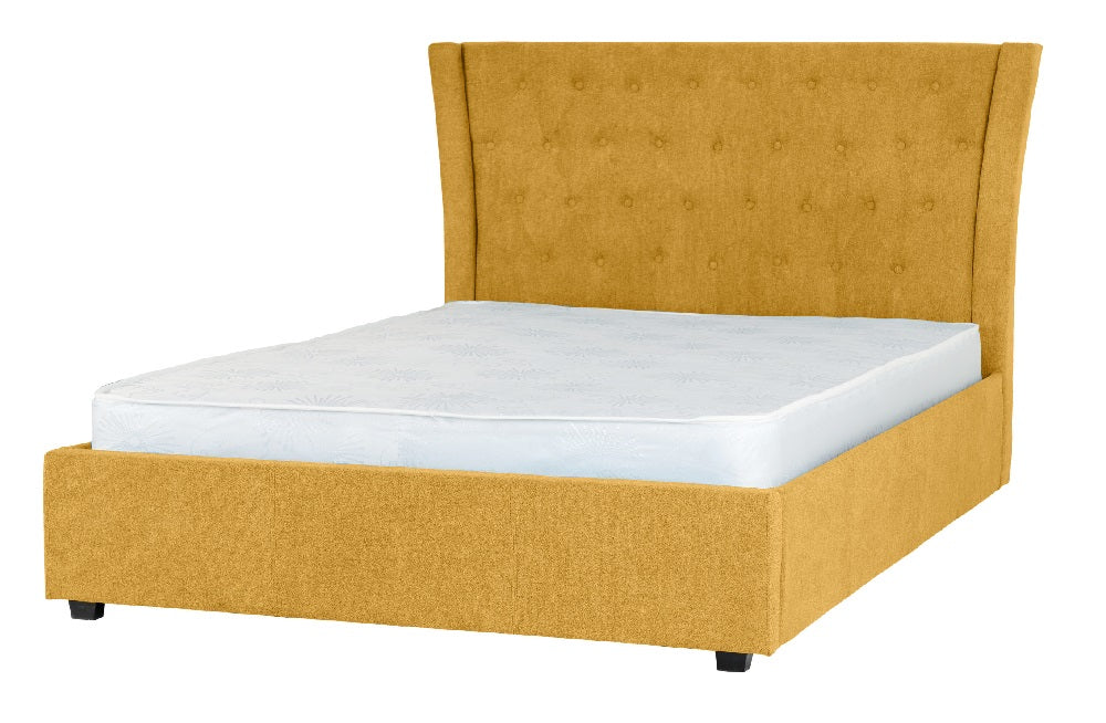 Camden Plus 4FT 6'' Storage Bed Mustard Fabric