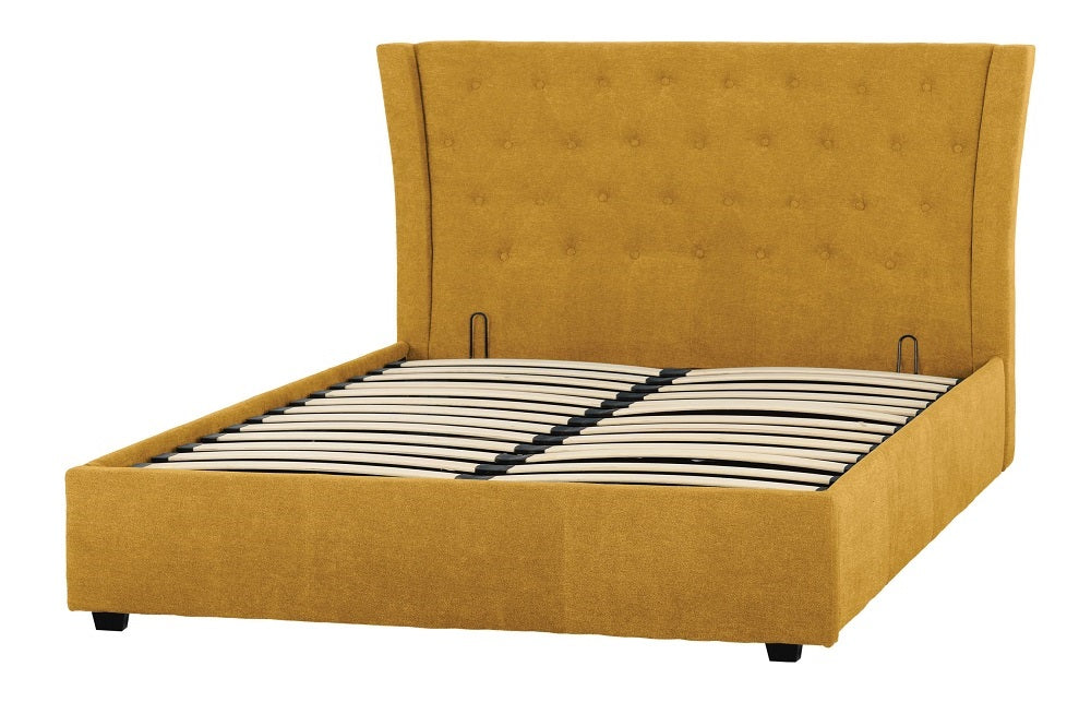 Camden Plus 4FT 6'' Storage Bed Mustard Fabric