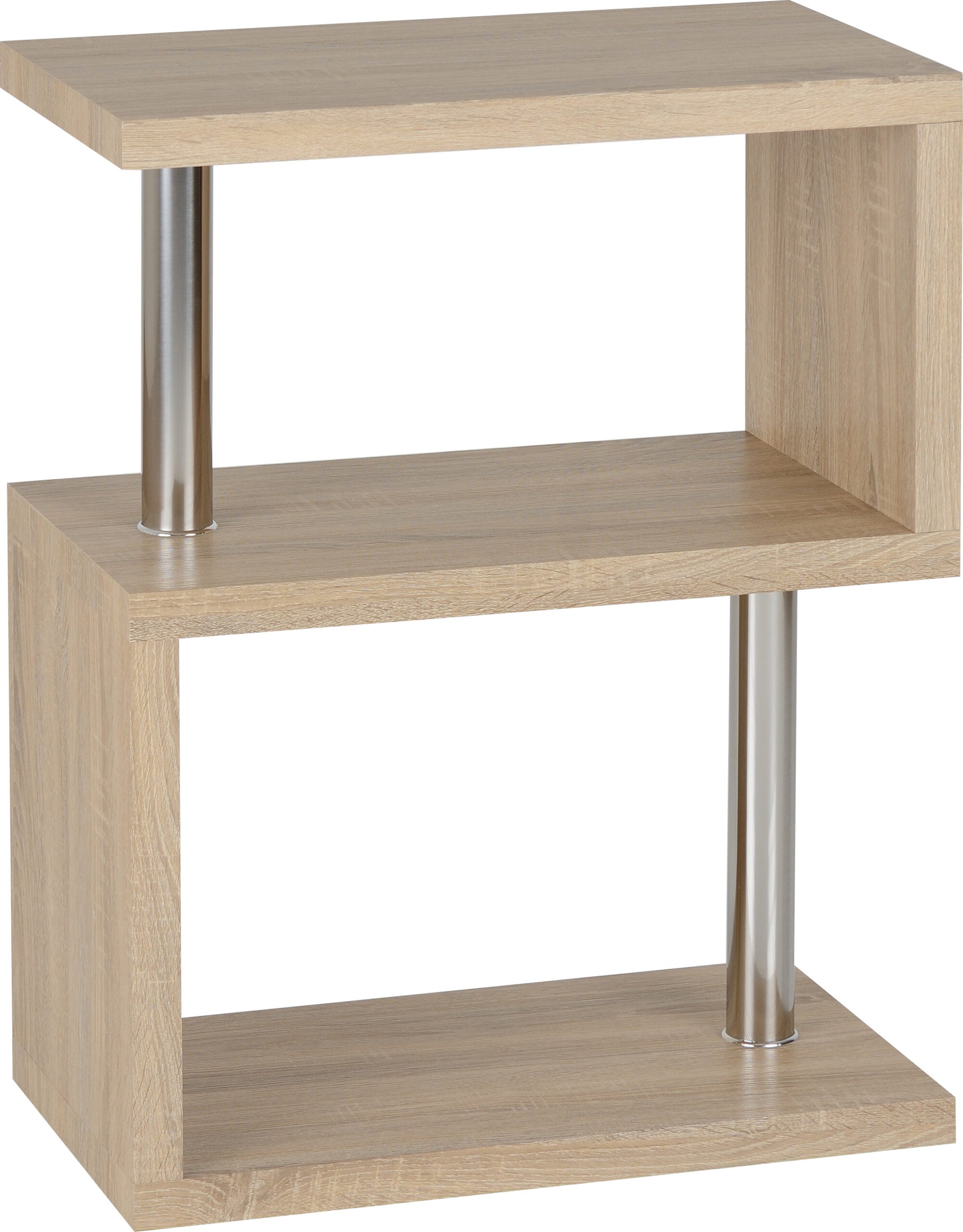 Charisma 3 Shelf Unit - Light Sonoma Oak Effect Veneer/Chrome - furnishopuk
