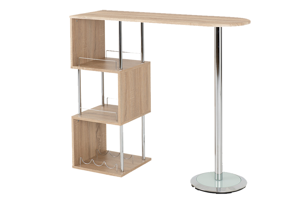 Charisma Home Bar Table Light Sonoma Oak Effect Veneer/Chrome