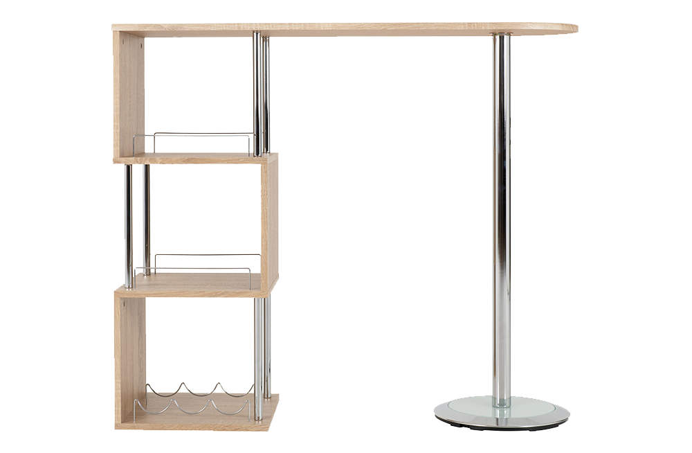 Charisma Home Bar Table Light Sonoma Oak Effect Veneer/Chrome