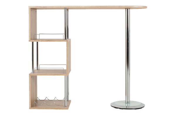 Shop Charisma Home Bar Table Light Sonoma Oak Effect Veneer/Chrome