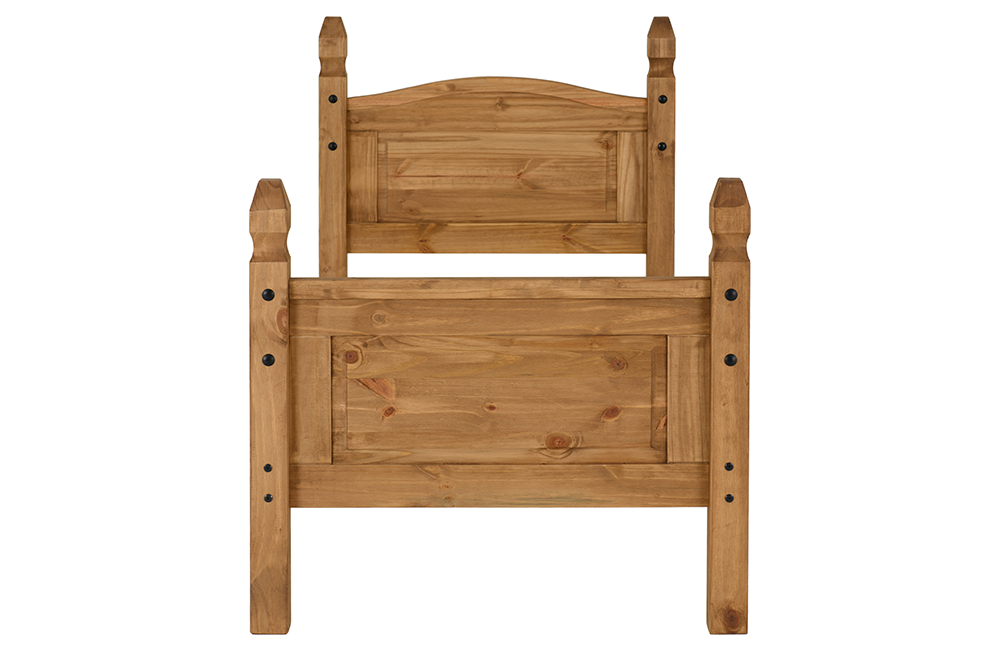 Corona 3FT Bed High Foot End Distressed Waxed Pine