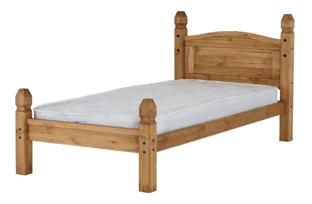 Corona 3FT Bed Low Foot End Distressed Waxed Pine