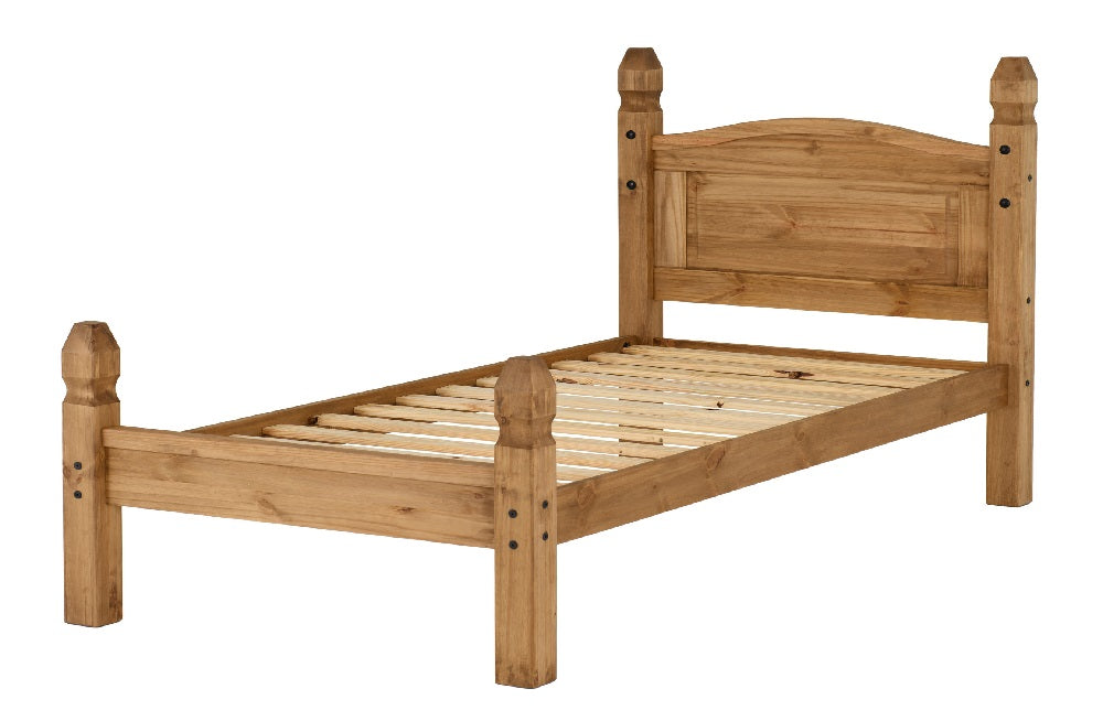 Corona 3FT Bed Low Foot End Distressed Waxed Pine