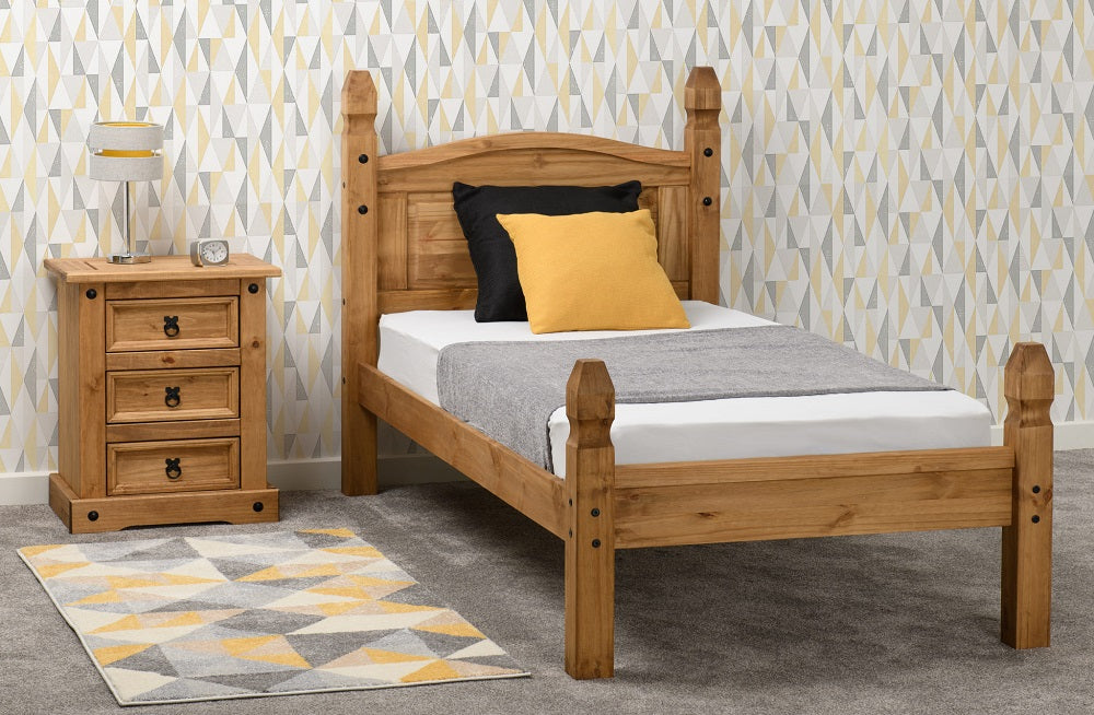 Corona 3FT Bed Low Foot End Distressed Waxed Pine