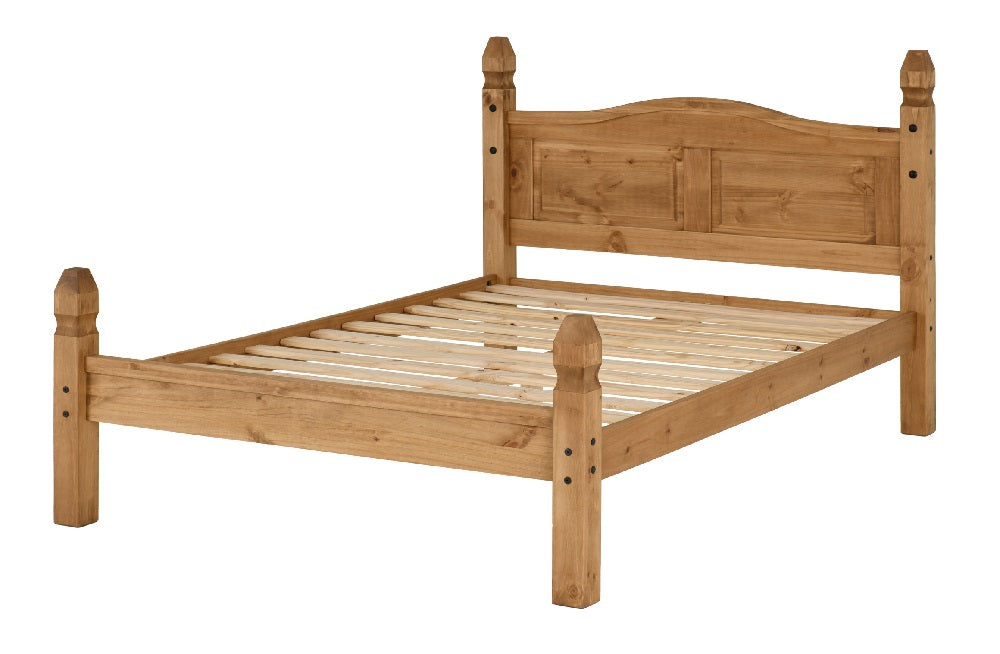Corona 4FT 6" Bed Low Foot End Distressed Waxed Pine