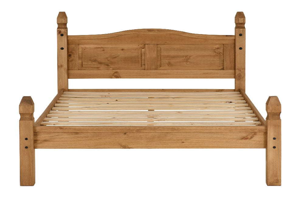Corona 4FT 6" Bed Low Foot End Distressed Waxed Pine