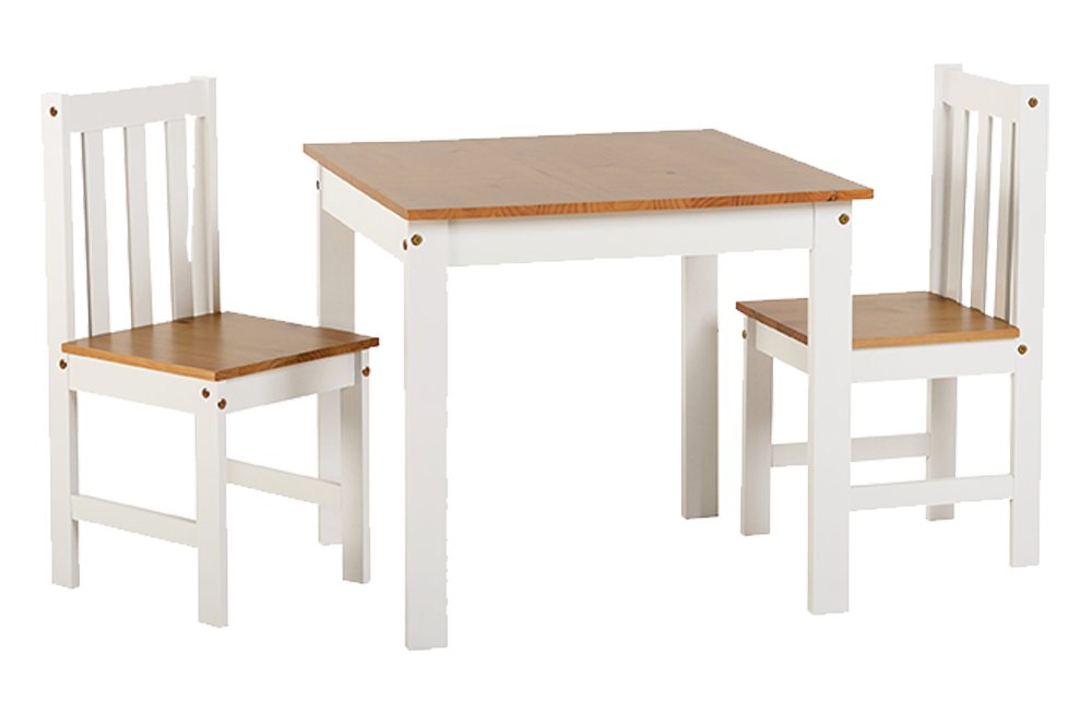 Ludlow 1+2 Dining Set - White/Oak Lacquer - furnishopuk