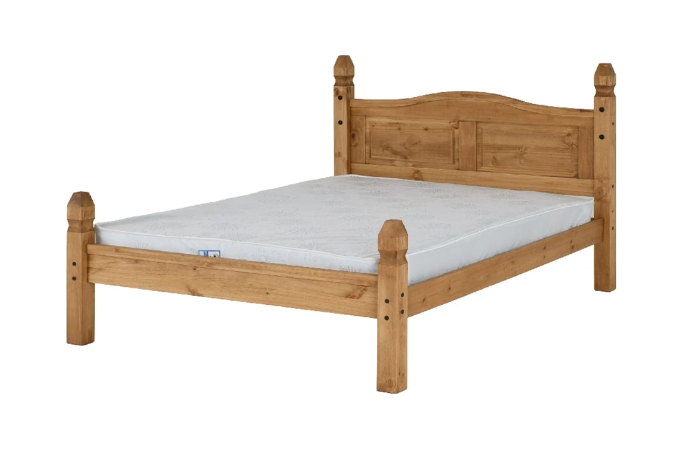 Corona 4FT 6" Bed Low Foot End Distressed Waxed Pine