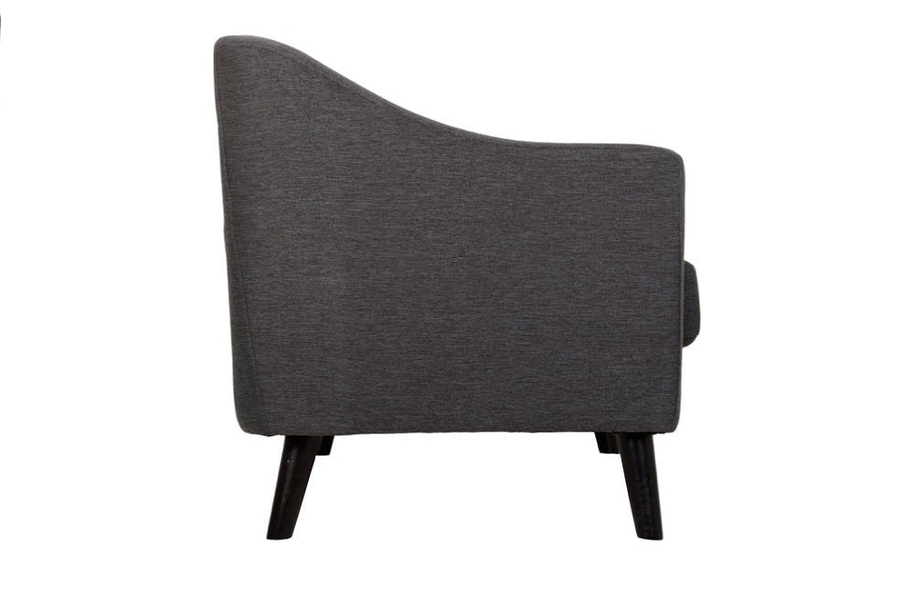 Dark Grey Fabric 1 Seater Sofa