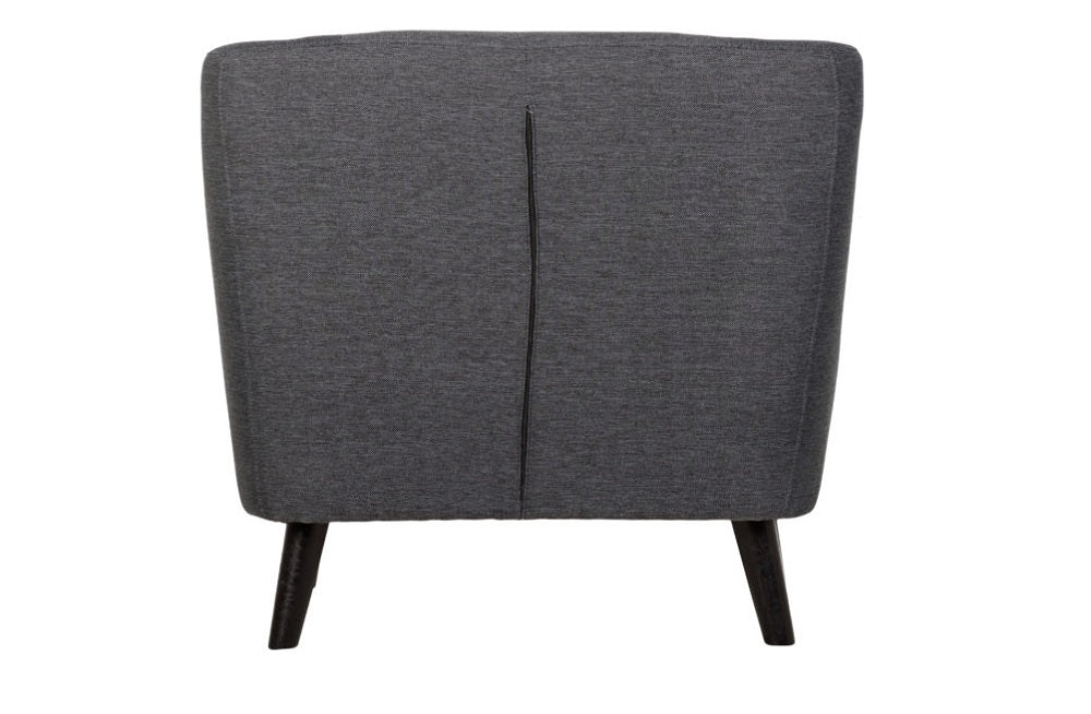 Dark Grey Fabric 1 Seater Sofa - furnishopuk