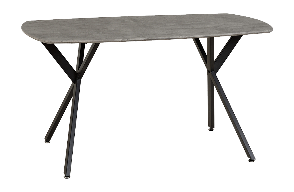 Athens Rectangular Dining Set with Lukas Chairs Concrete Effect/Black/Sapphire Blue Velvet