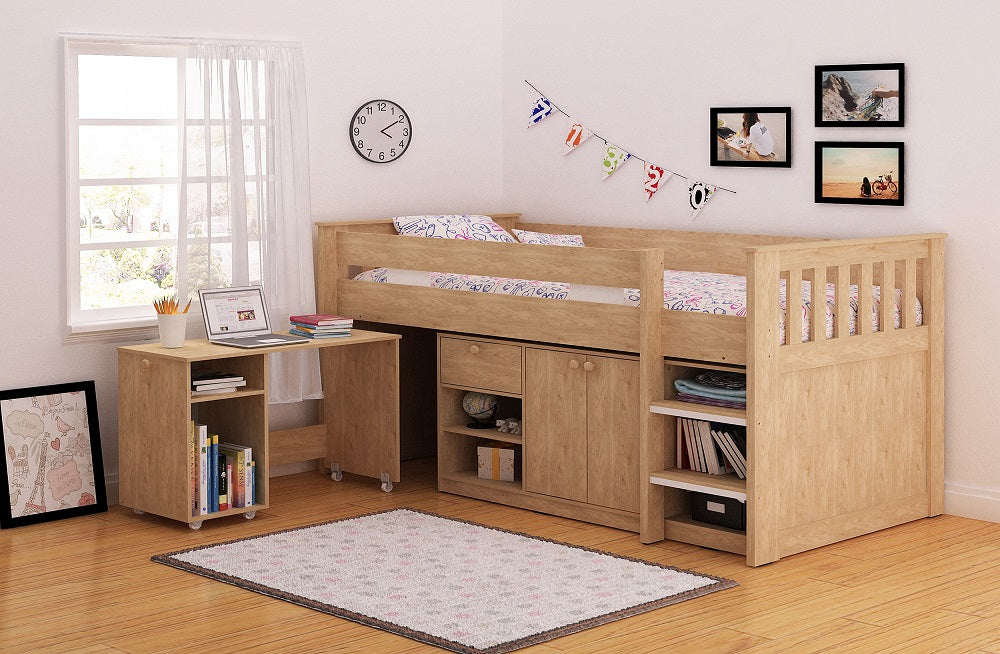Merlin Study Bunk Oak Effect Veneer