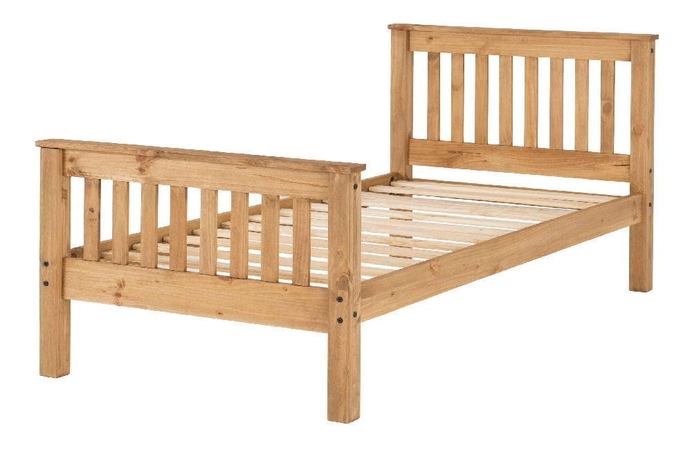 Monaco 3FT Bed High Foot End Distressed Waxed Pine