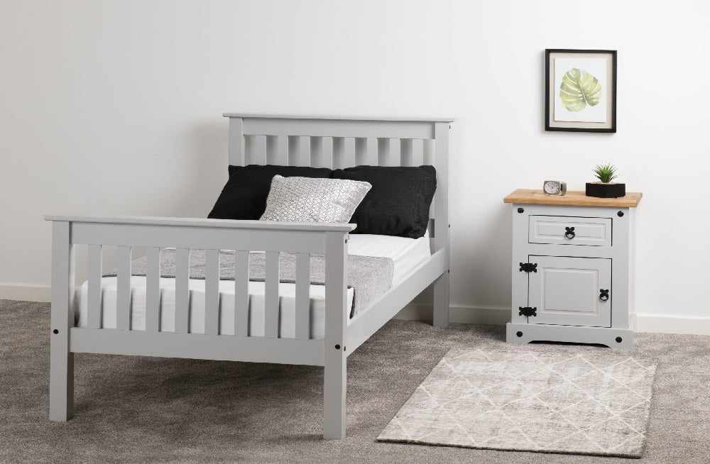 Monaco 3FT Bed High Foot End Grey
