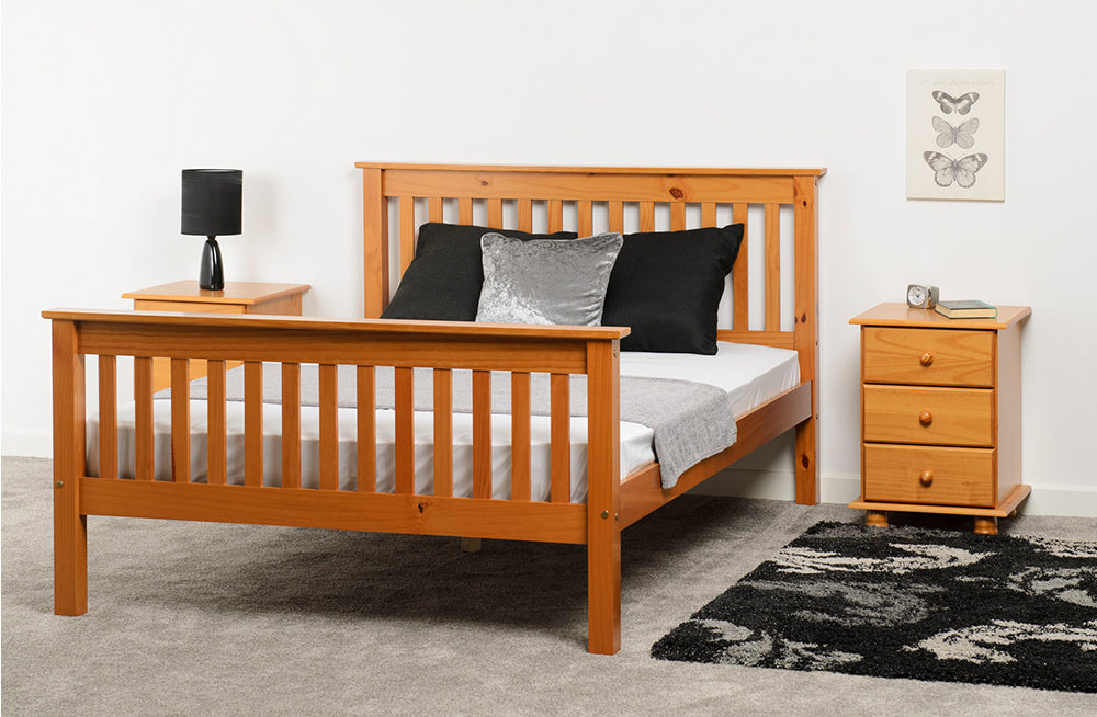 Monaco 4FT 6" Bed High Foot End Antique Pine