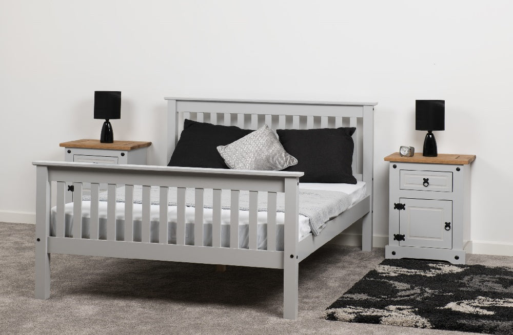 Monaco 4FT 6" Bed High Foot End Grey