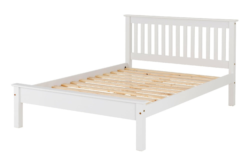 Monaco 5FT Bed Low Foot End White