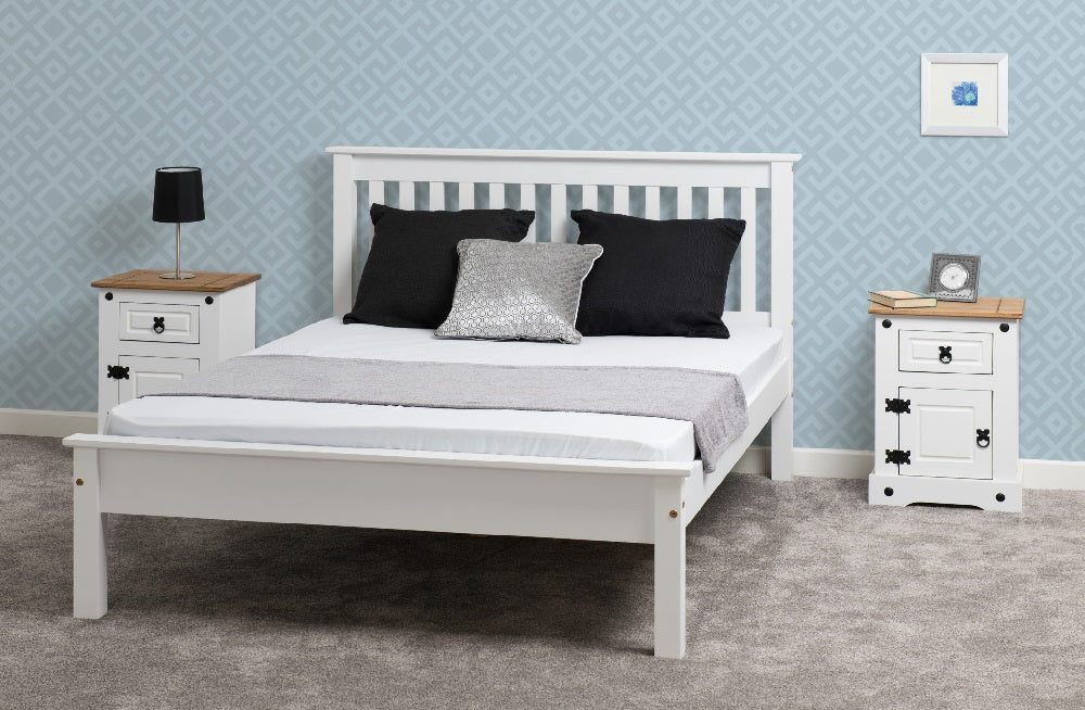 Monaco 5FT Bed Low Foot End White
