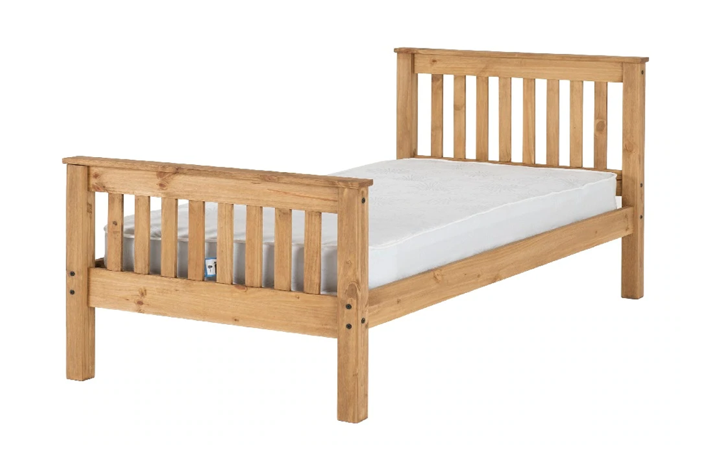 Monaco 3FT Bed High Foot End Distressed Waxed Pine