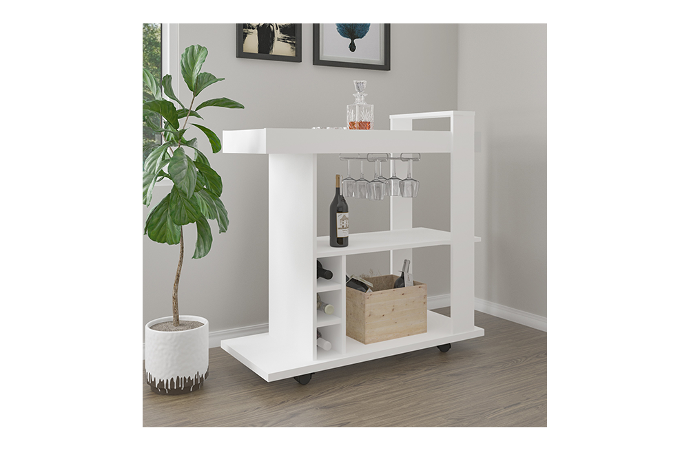 Naples Breakfast Bar/Drinks Cart White