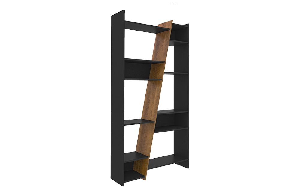 Naples Tall Bookcase Black/Pine Effect