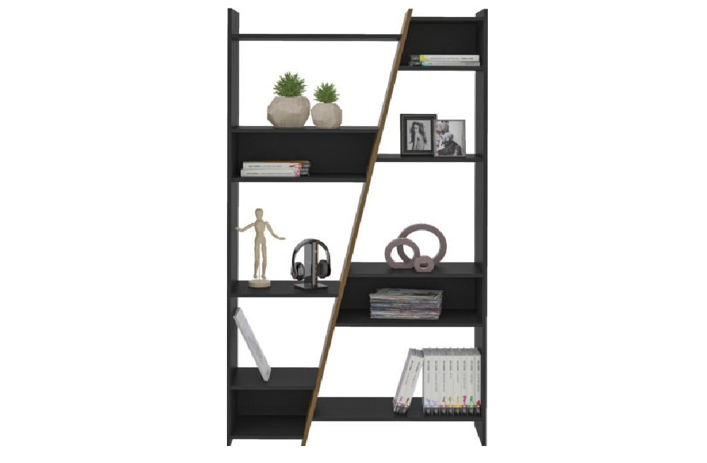 Naples Tall Bookcase Black/Pine Effect