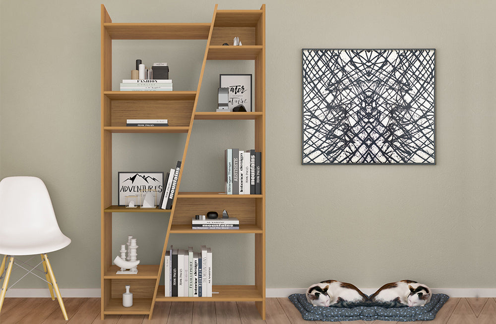 Naples Tall Bookcase Oak Effect