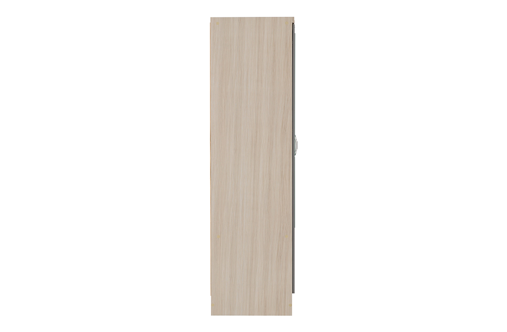 Nevada 6 Door 2 Drawer Mirrored Wardrobe Grey Gloss/Light Oak Effect Veneer